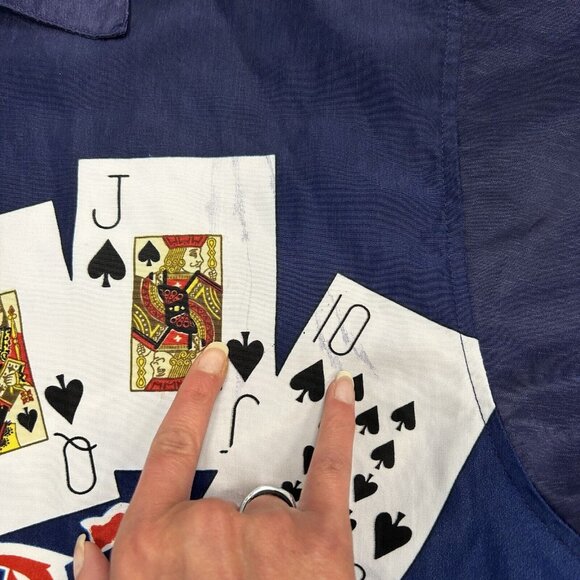 Texas Hold em Button Up Shirt Men Size XL Vintage‎ JET Strtwr AOP Polyester (33) - Picture 6 of 12